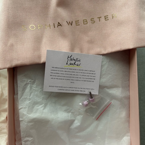 New in Box Sophia Webster Vanessa Metallic Pink Butterfly Mule Heels. Sz40.5 - Picture 9 of 11